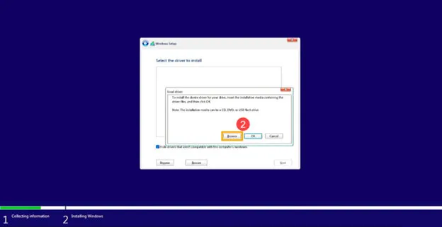 Tìm nạp driver từ bộ nhớ ngoài (USB)