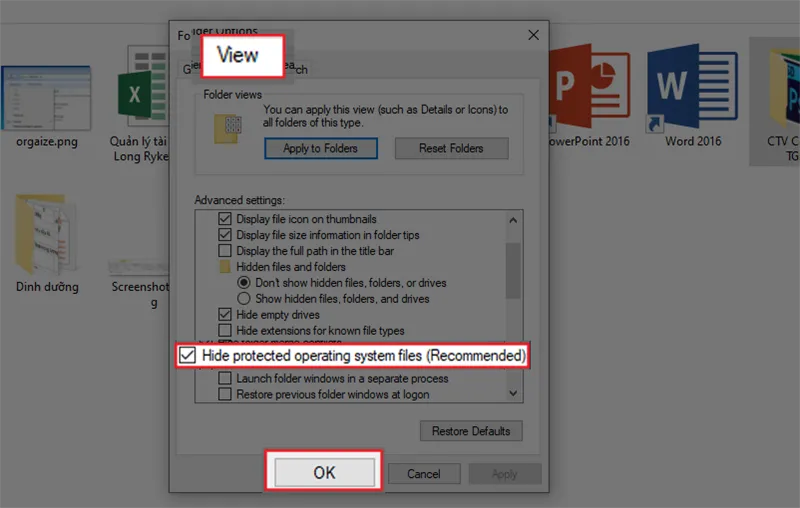 Hiện file hệ thống