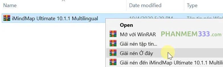 Giải nén file iMindMap