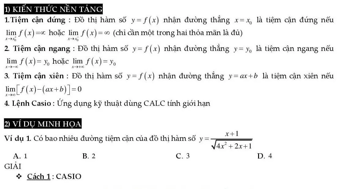 Các bước thiết lập ban đầu trên máy tính Casio để thực hiện cách tính tiệm cận đứng bằng máy tính
