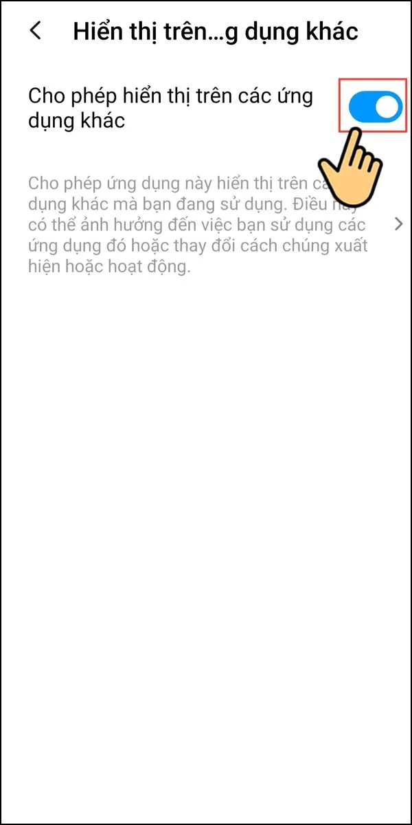 kích hoáº¡t Cho phép sá»­ dá»¥ng trên á»©ng dá»¥ng khác.