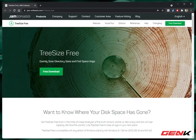 Kiểm tra dung lượng ổ cứng với TreeSize Free