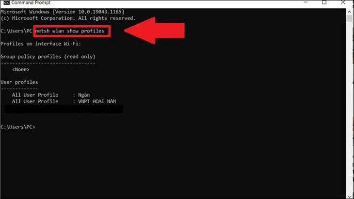 Danh sách WiFi đã lưu
