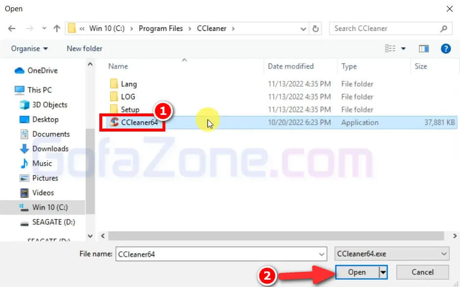 Chọn đúng tệp thực thi 64-bit