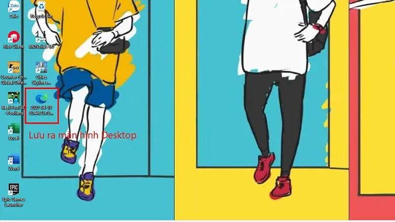 Lưu file ra màn hình chính