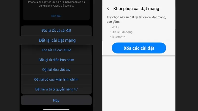 Thao tác này sẽ xóa tất cả mật khẩu WiFi đã lưu, cần nhập lại