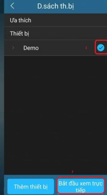 Kích hoạt luồng video trực tiếp từ đầu ghi