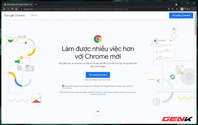 Trình duyệt Google Chrome là ưu tiên hàng đầu