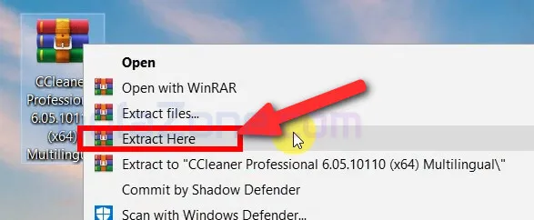 Giải nén tệp tin sau khi tải về