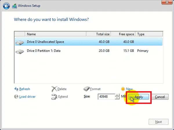 Áp dụng các thay đổi về cấu trúc ổ đĩa - Hình 10