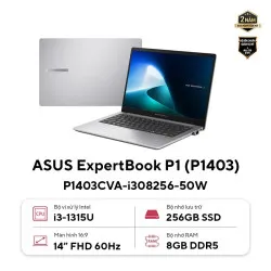 Laptop ASUS ExpertBook P1403CVA-i308256-50W (Intel Core i3-1315U, RAM 8GB, SSD 256GB, VGA Intel UHD, Màn Hình 14 inch FHD, Windows 11, Màu Xám)