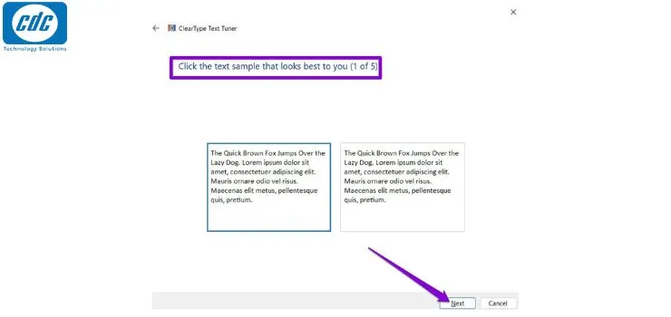 Lựa chọn mẫu chữ sắc nét nhất theo mắt người dùng