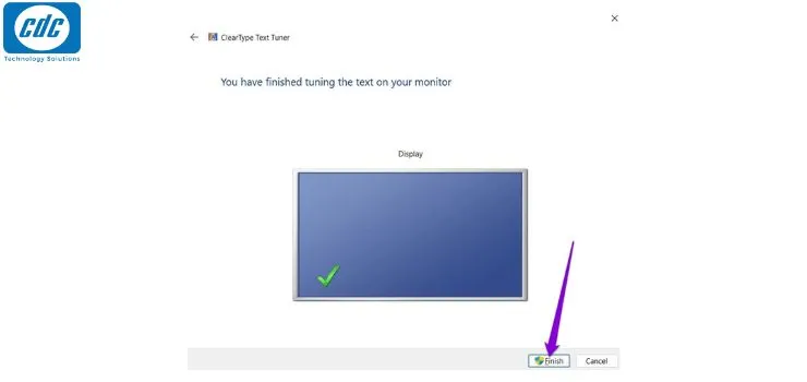 Hoàn tất quá trình tối ưu phông chữ trên máy tính