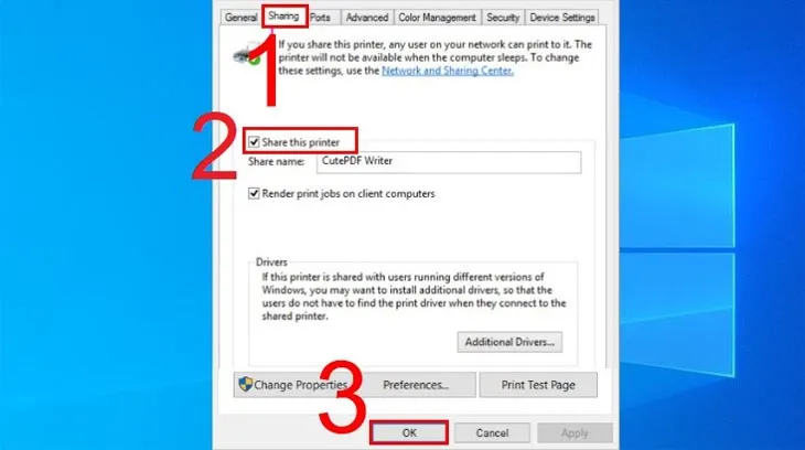 Cấu hình chia sẻ máy in với tên dễ nhớ