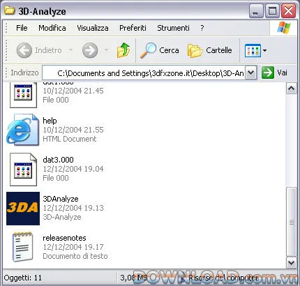 Giao diện chính 3D-Analyze với các tùy chọn giả lập