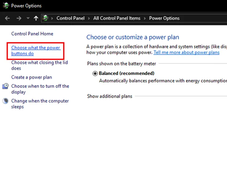 Cấu hình hành vi nút nguồn
