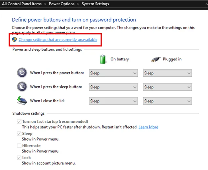 Mở khóa cài đặt nâng cao