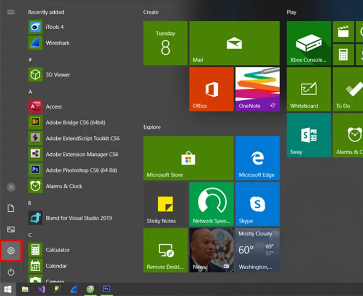 Mở Task Manager để kiểm tra ứng dụng đang chạy