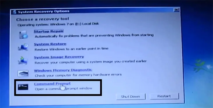 Nhấn chọn Command Prompt
