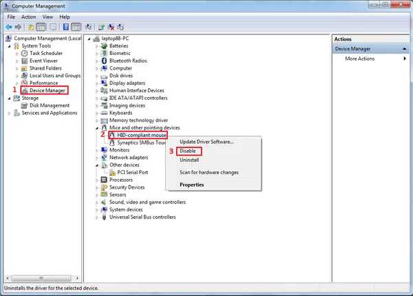 Cửa sổ Device Manager với các thiết bị USB
