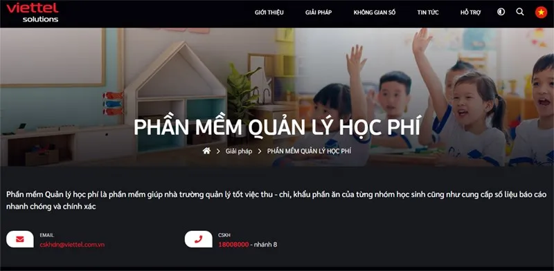 Viettel Solutions: Phần mềm quản lý học phí
