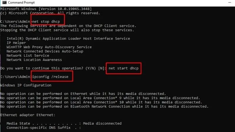 Cửa sổ Command Prompt với quyền Administrator