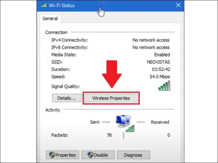 WiFi Status trên Windows 7