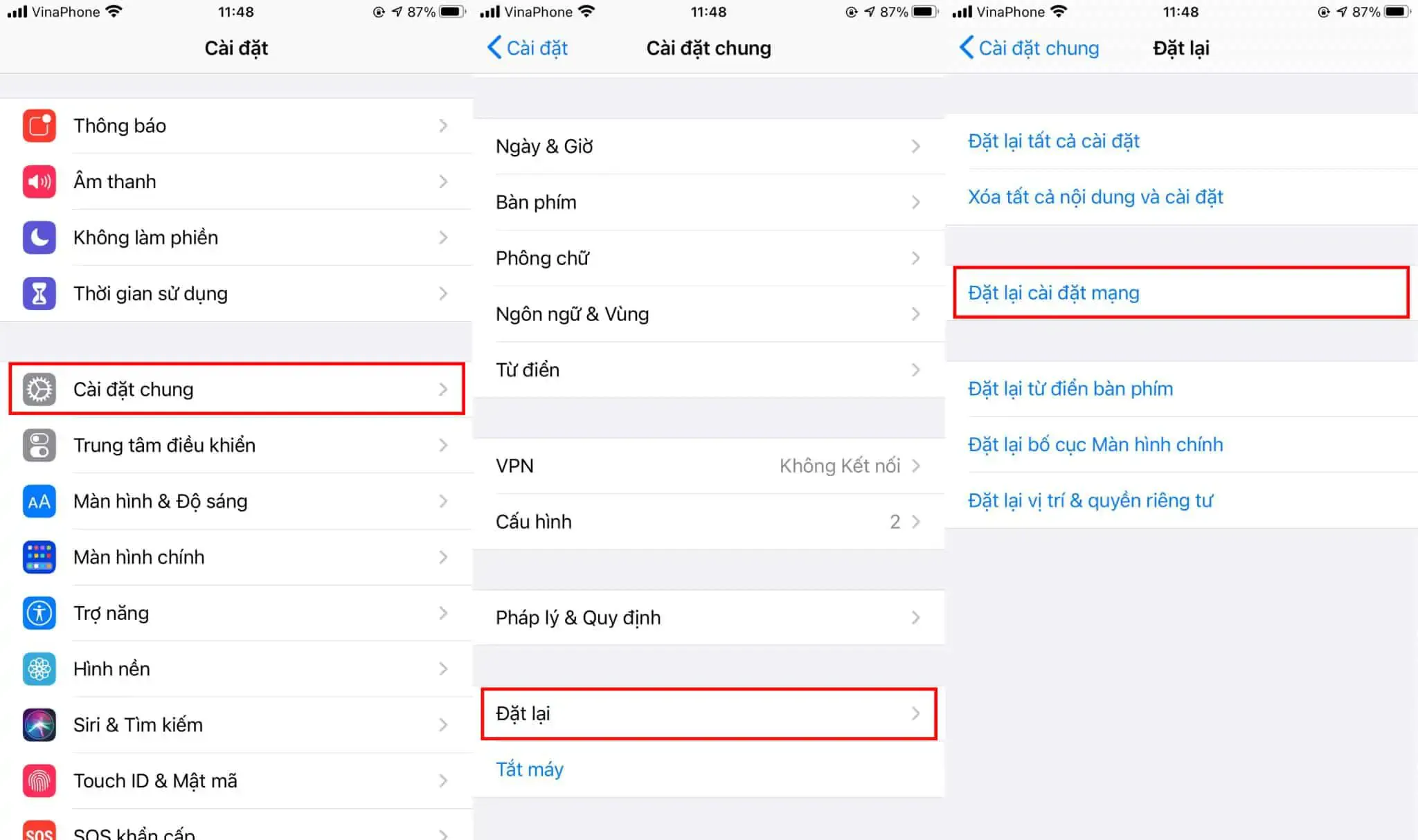Đặt lại cài đặt mạng