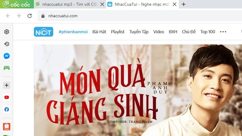 Má»Ÿ trình duyá»‡t Cá»‘c cá»‘c > Truy cáº­p vào web nháº¡c