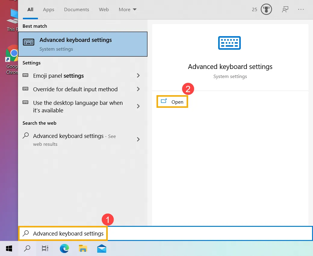 Cấu hình nâng cao cho thiết bị nhập liệu trên Win 10