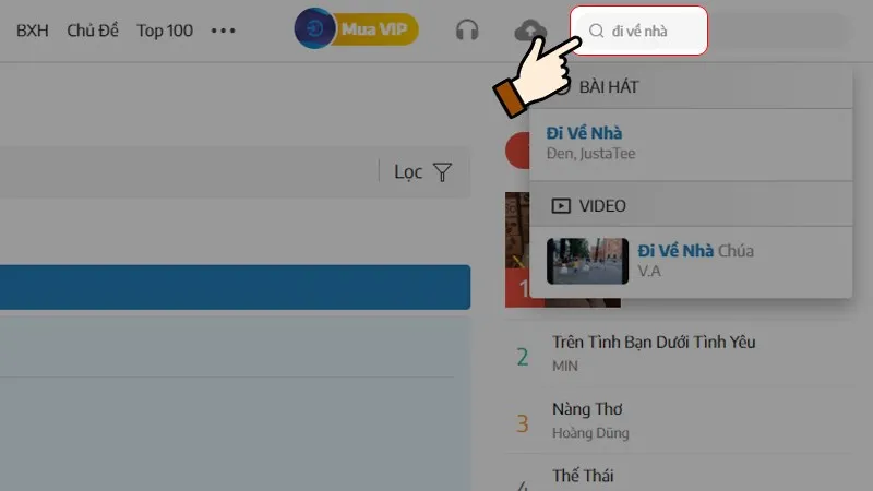Tìm kiáº¿m bài hát yêu thích