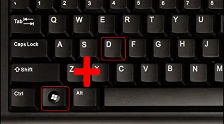 Nhấn tổ hợp phím Windows + D để quay về màn hình Desktop nhanh nhất