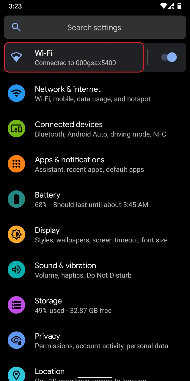 Vào menu cài đặt Wi-Fi trên các thiết bị di động chạy Android