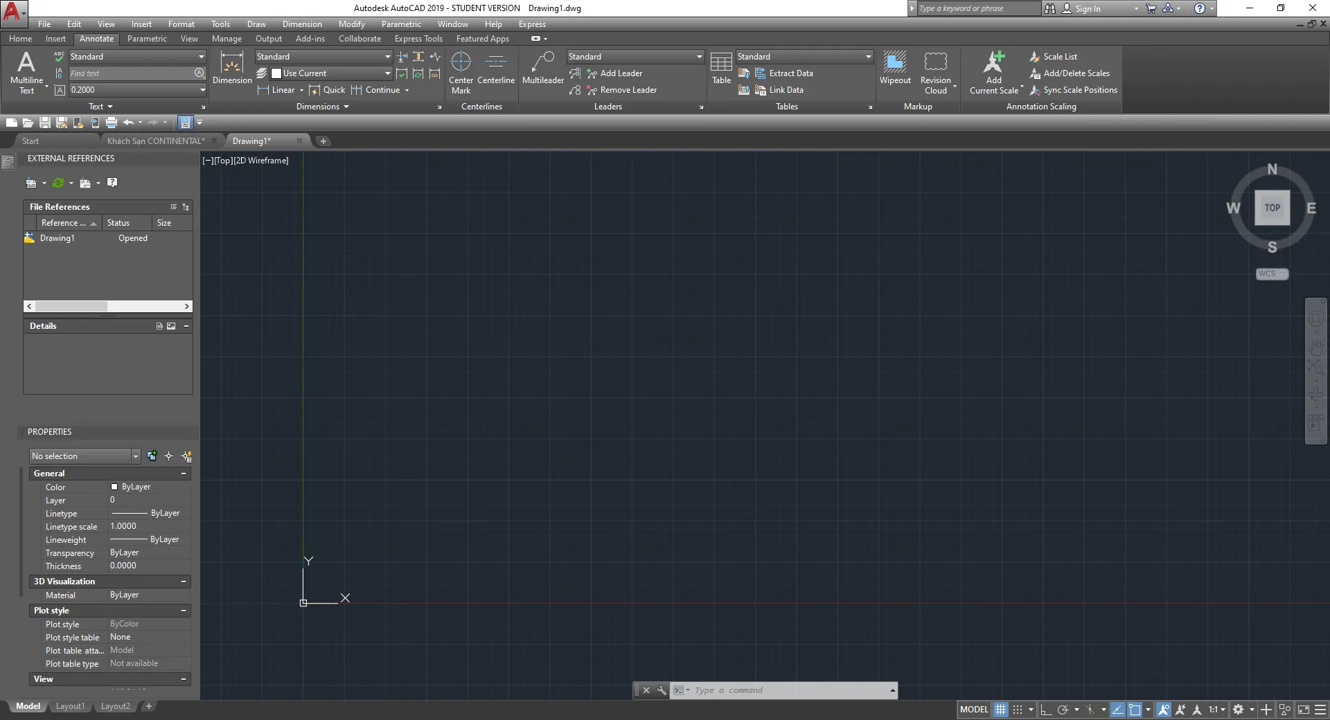 Giao diện AutoCAD 2007 với thanh công cụ Classic