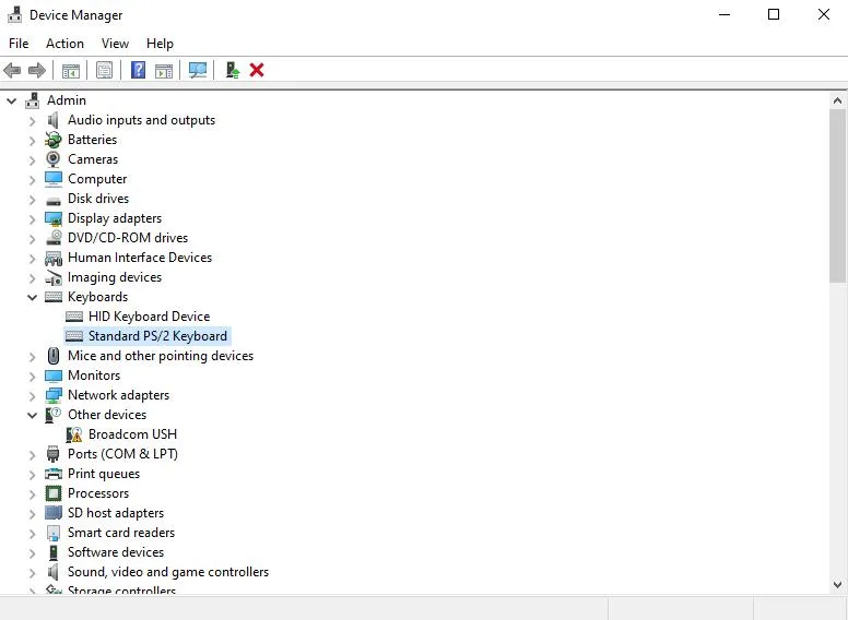 Cập nhật driver bàn phím