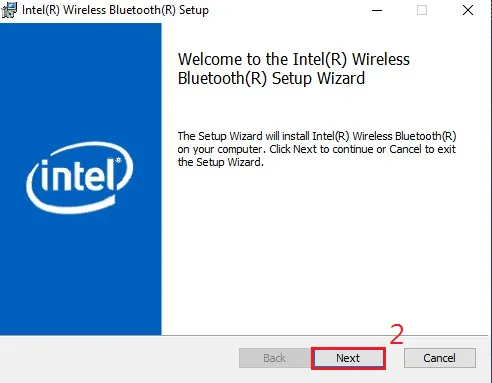 Nhấn tiếp tục để cài đặt card wifi bluetooth cho pc