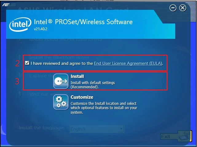 Đồng ý điều khoản cài đặt card wifi bluetooth cho pc