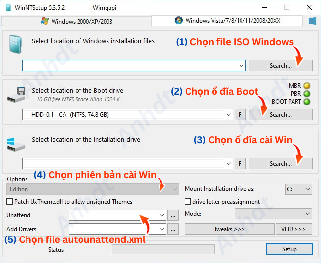 Hướng Dẫn Cài Win 10 Bằng WinNT Setup Trong WinPE Chi Tiết