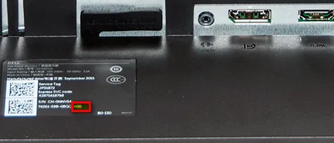 Cách xem số hiệu phiên bản phần cứng Revision phía sau màn hình Dell