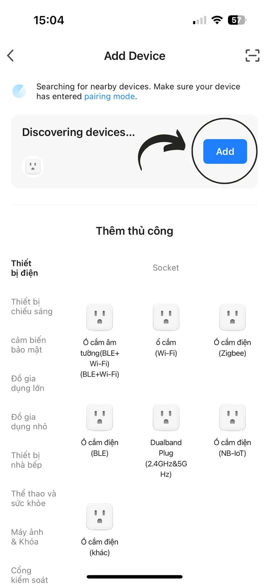 Cách thêm thiết bị tự động qua Bluetooth