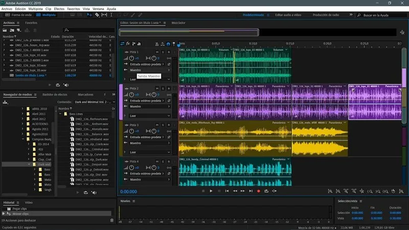 Phần mềm Adobe Audition cho phép chỉnh sửa âm thanh chuyên sâu