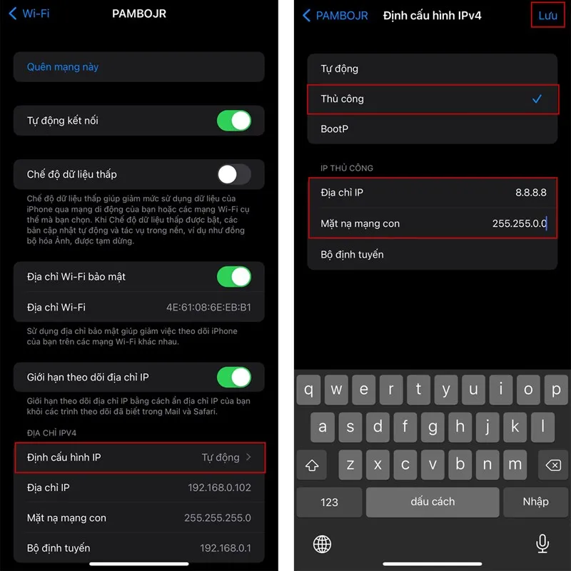 Cấu hình IP tĩnh trên điện thoại