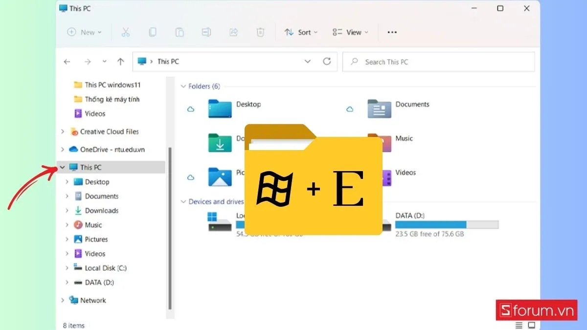 Mở File Explorer trên Windows để tìm ảnh screenshot