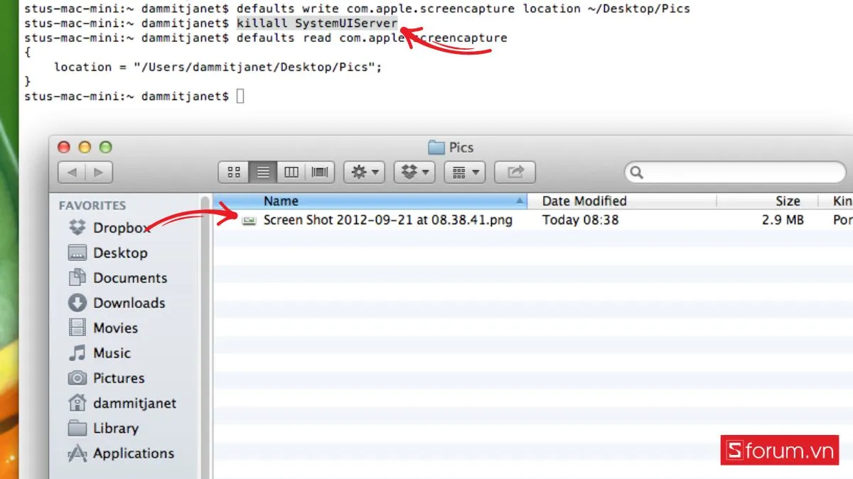 Khởi động lại SystemUIServer để cập nhật cài đặt