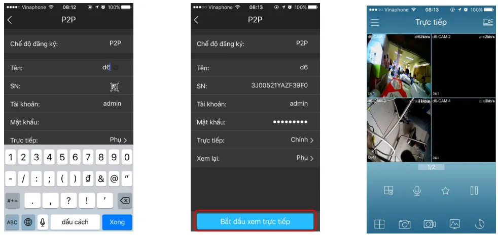 Chi tiết các tính năng trong màn hình xem trực tiếp