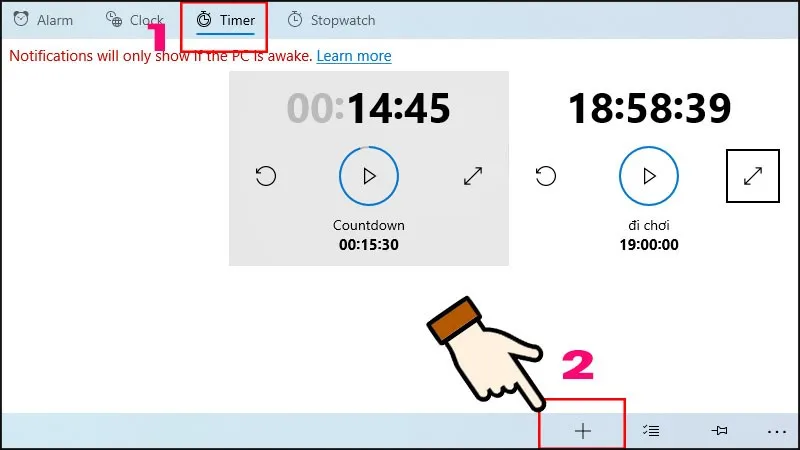 Sử dụng tính năng Timer để thiết lập đếm ngược thời gian