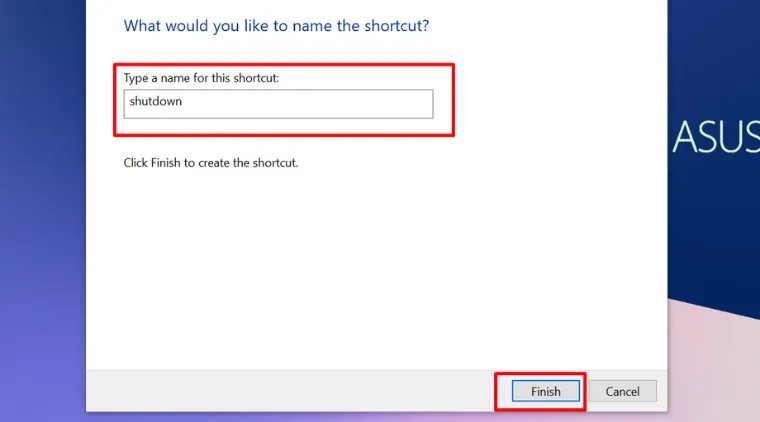 Đặt tên cho biểu tượng tắt máy nhanh ngoài màn hình chính