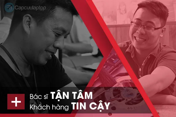 Kỹ thuật viên tận tâm kiểm tra laptop cho khách hàng