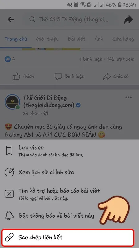 Chọn Sao chép liên kết
