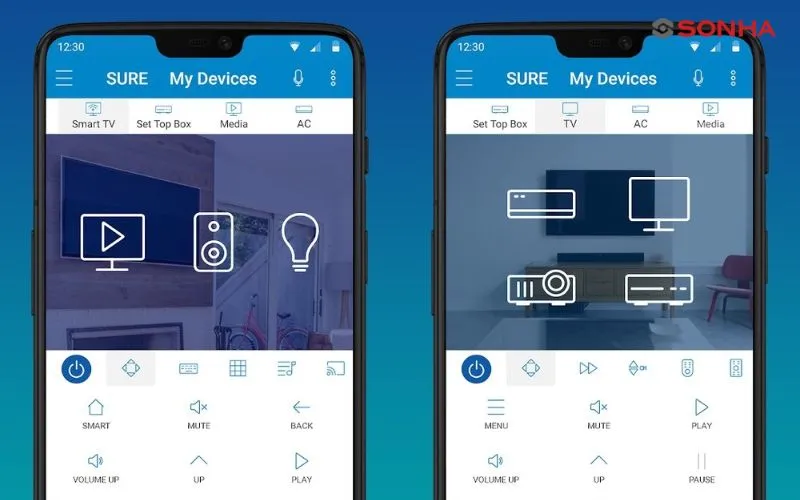 SURE Universal Remote hỗ trợ kết nối đa phương thức với thiết bị gia dụng